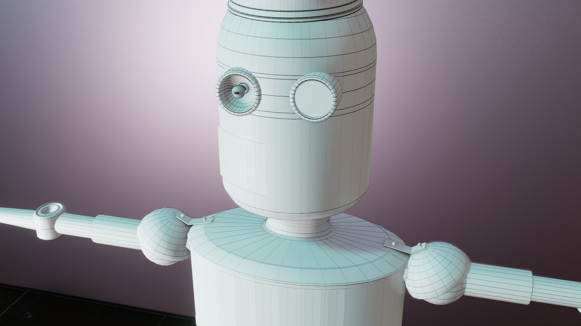 Old Cyberpunk Robot  Low-poly 3D model_27