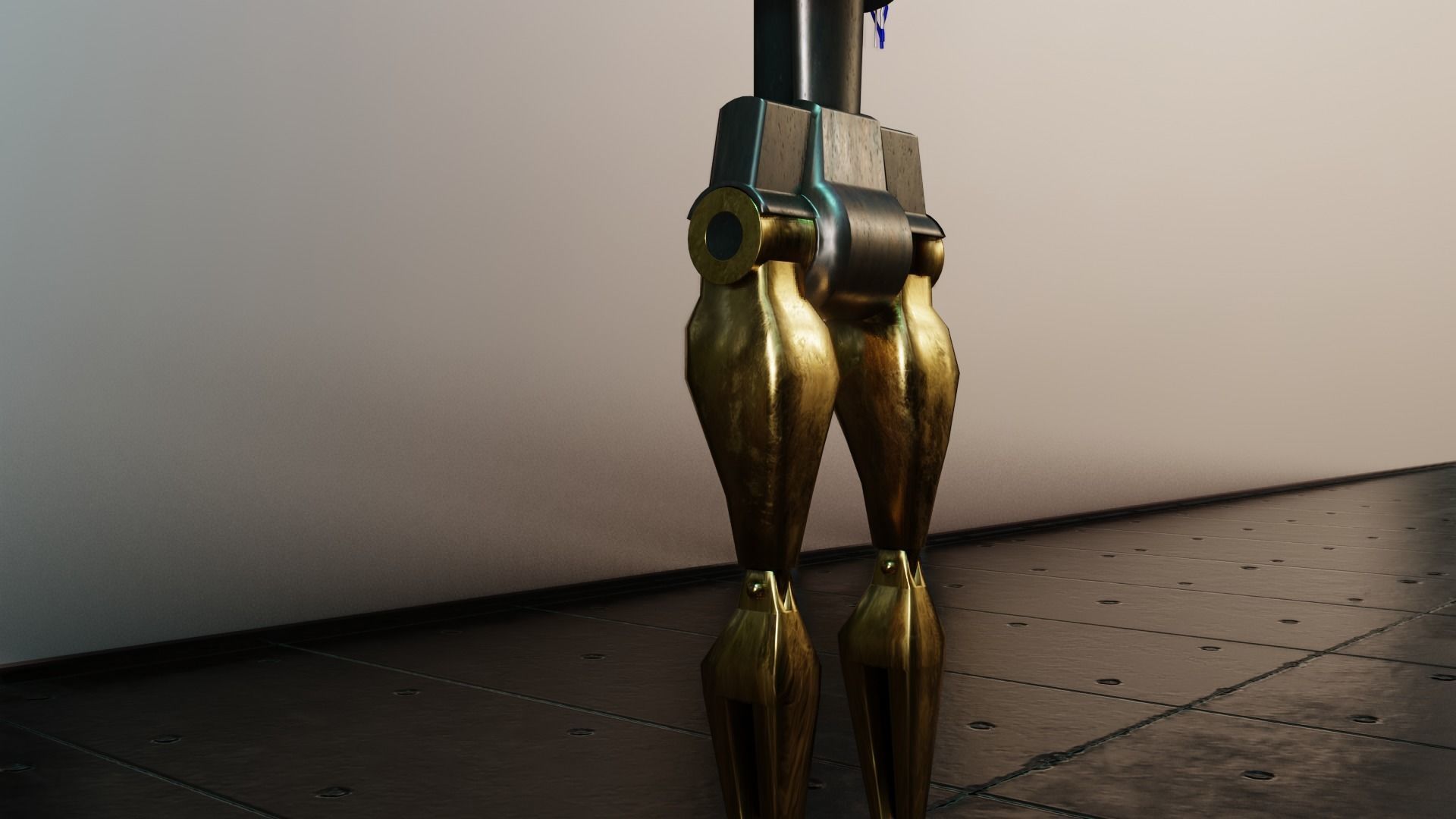 Old Cyberpunk Robot  Low-poly 3D model_15