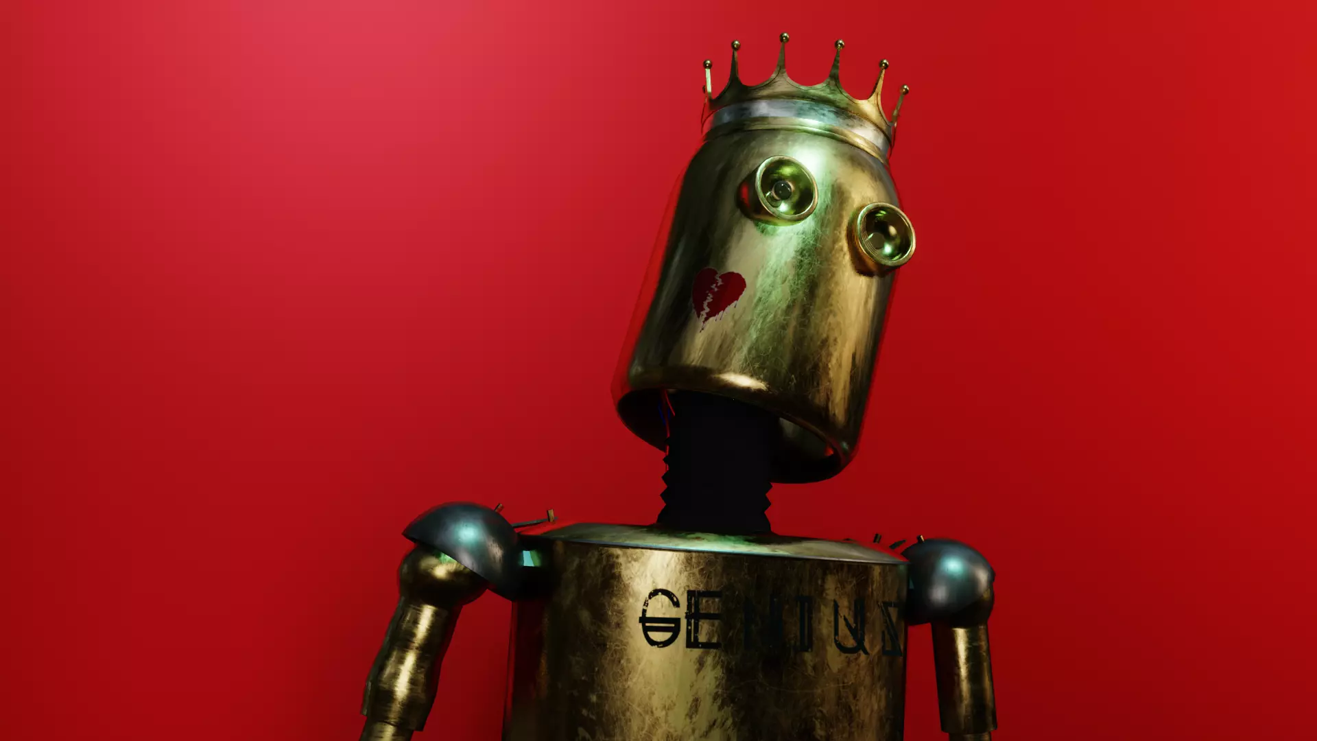 Old Cyberpunk Robot  Low-poly 3D model_0
