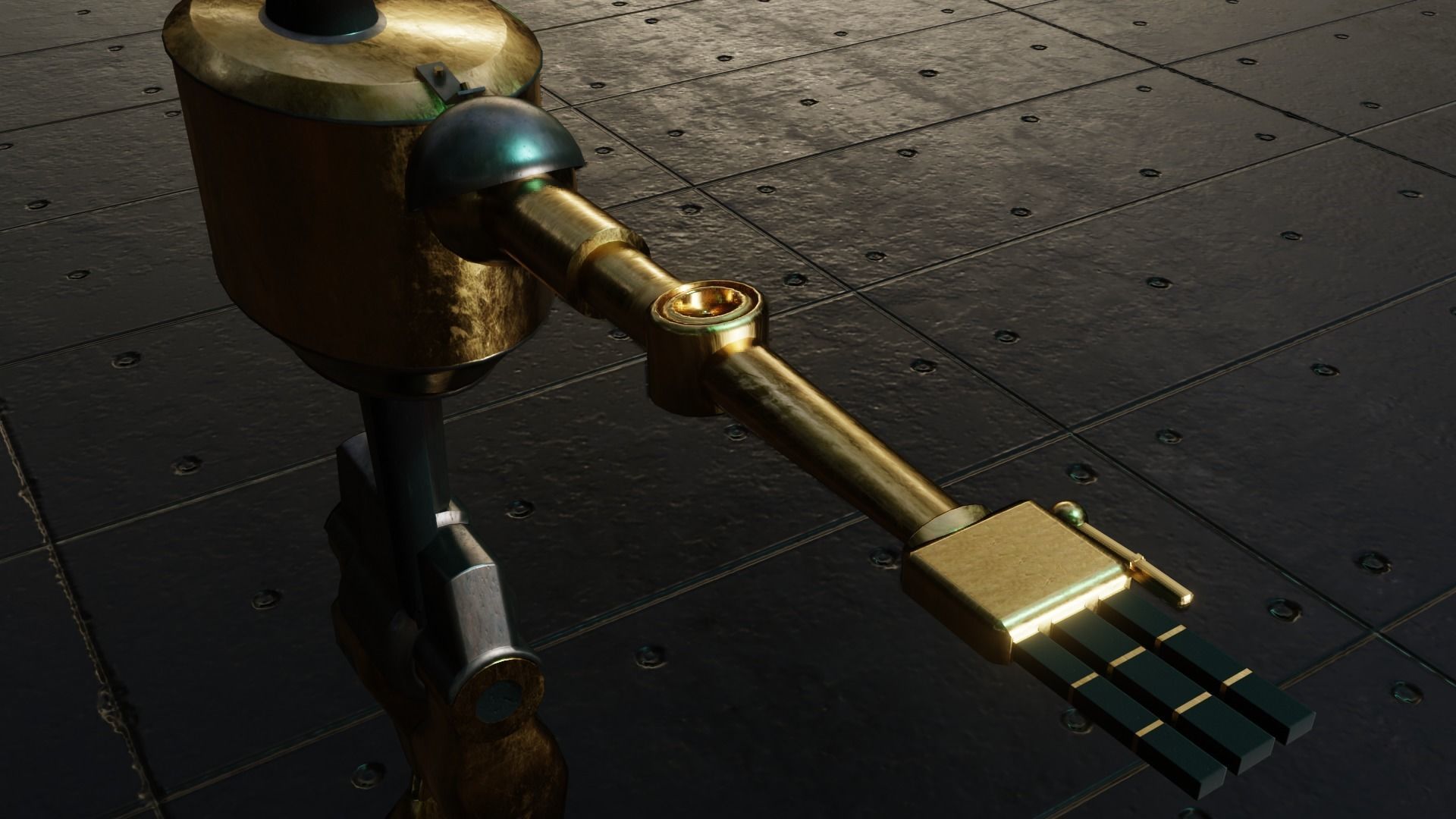 Old Cyberpunk Robot  Low-poly 3D model_18