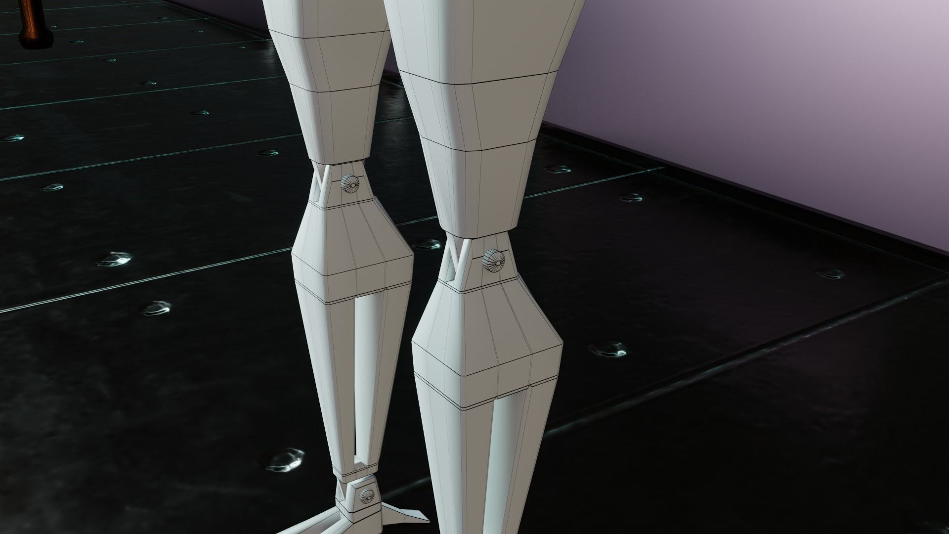 Old Cyberpunk Robot  Low-poly 3D model_31
