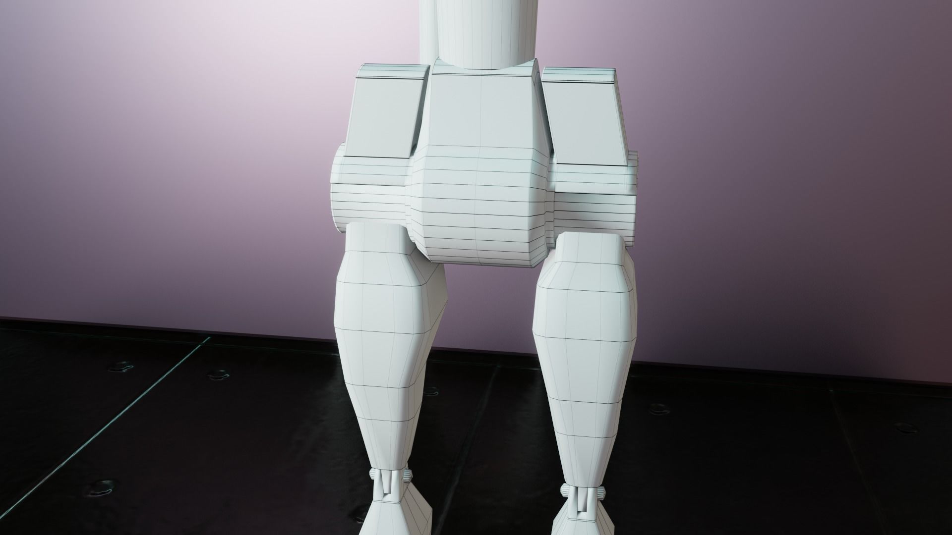 Old Cyberpunk Robot  Low-poly 3D model_29