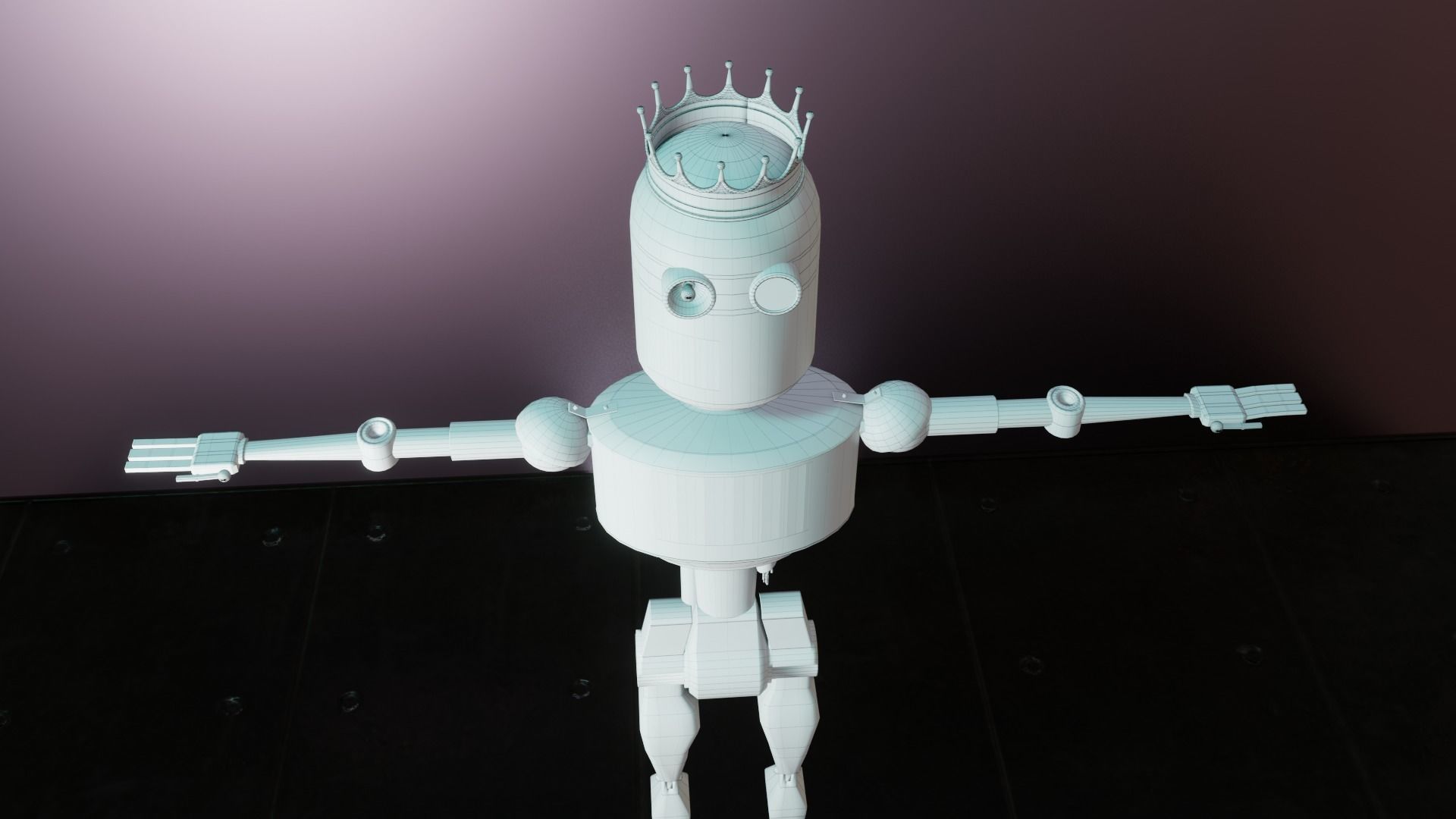 Old Cyberpunk Robot  Low-poly 3D model_33