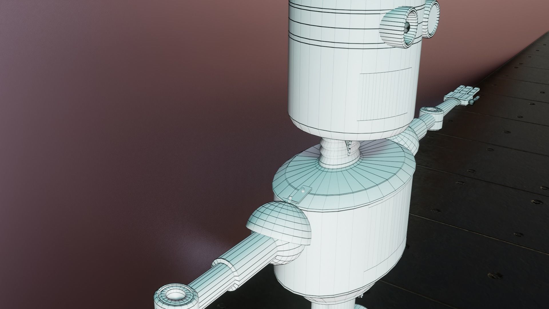 Old Cyberpunk Robot  Low-poly 3D model_26
