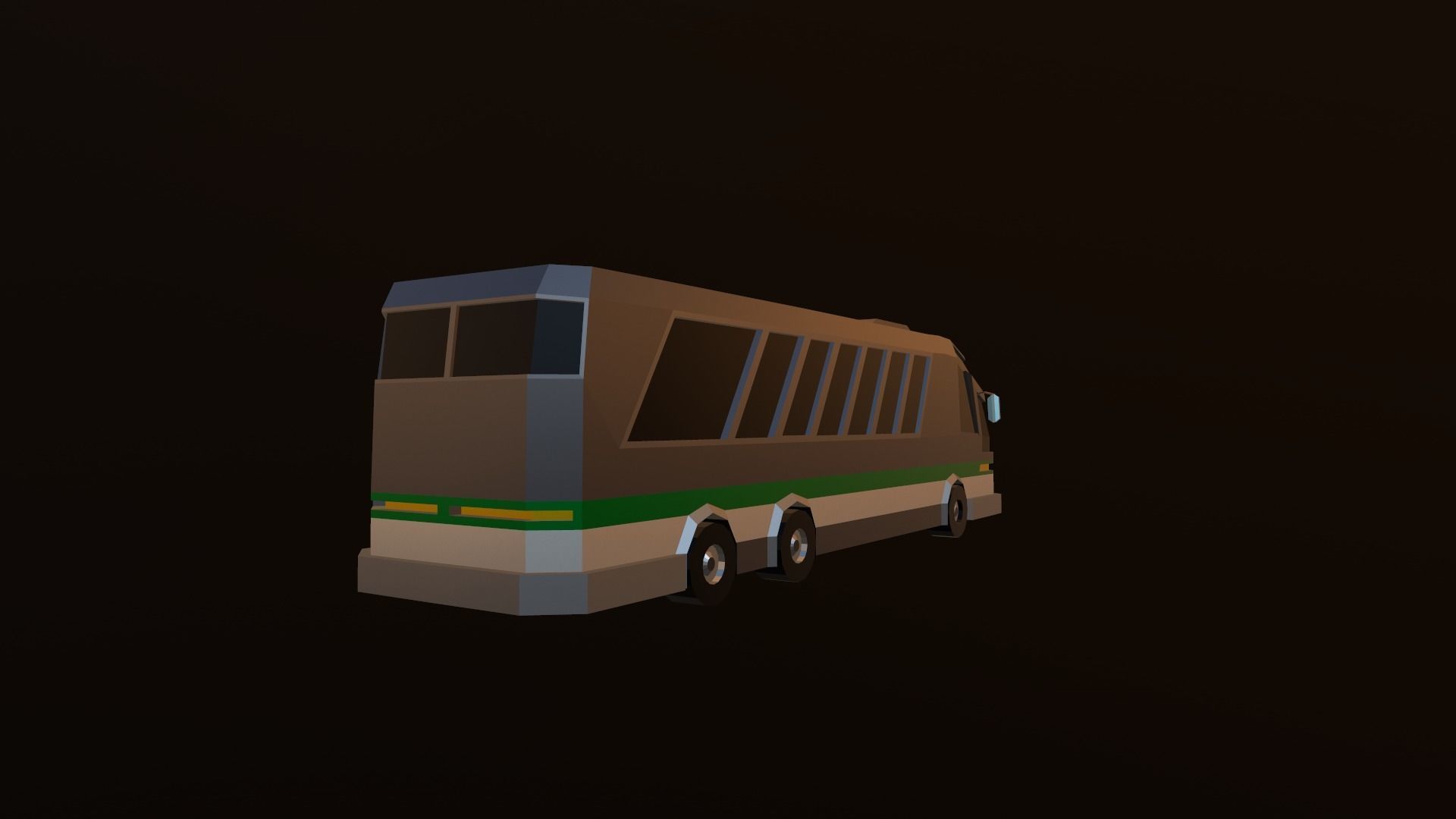 Bus Low-poly 3D model_9