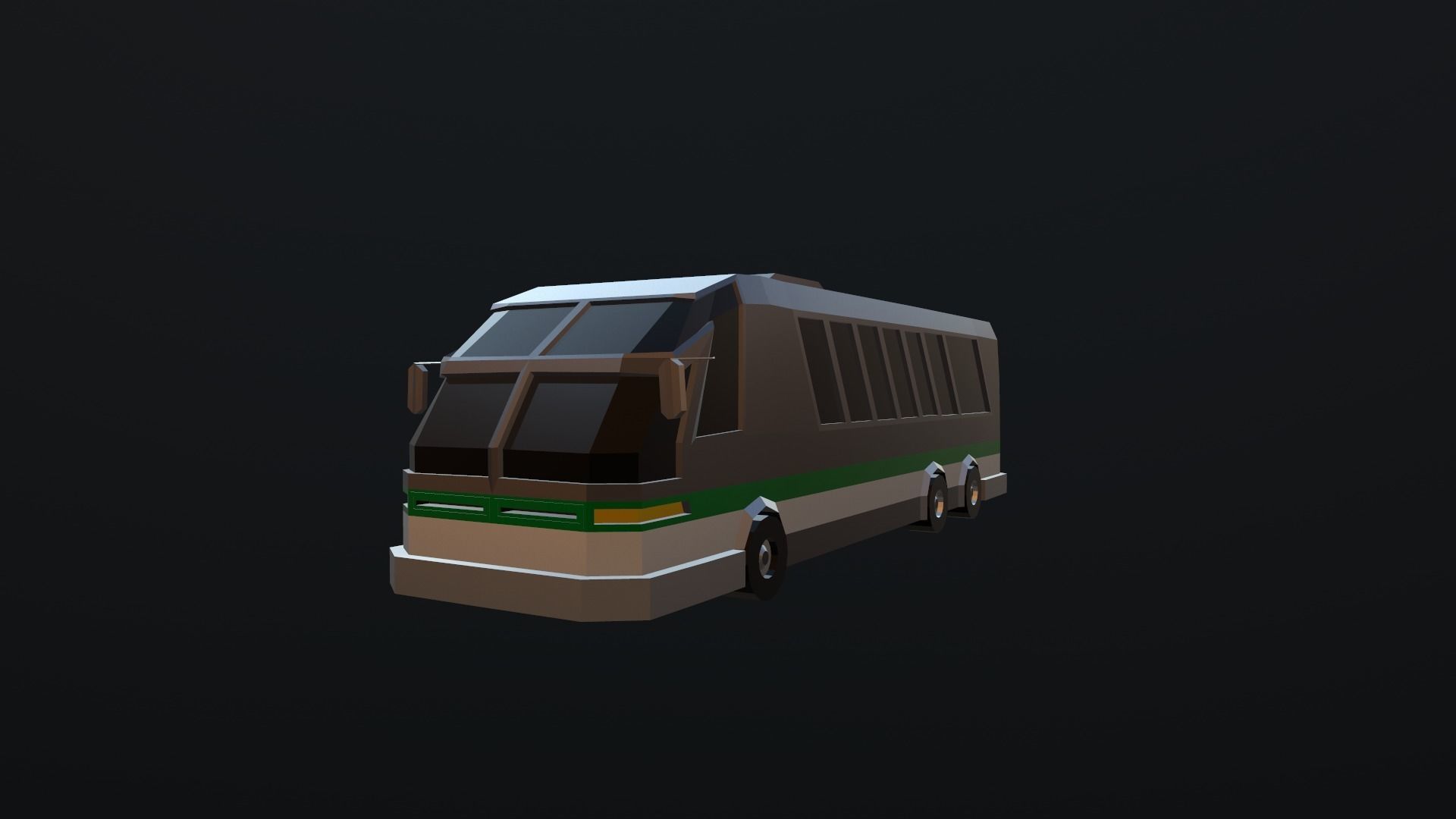 Bus Low-poly 3D model_7