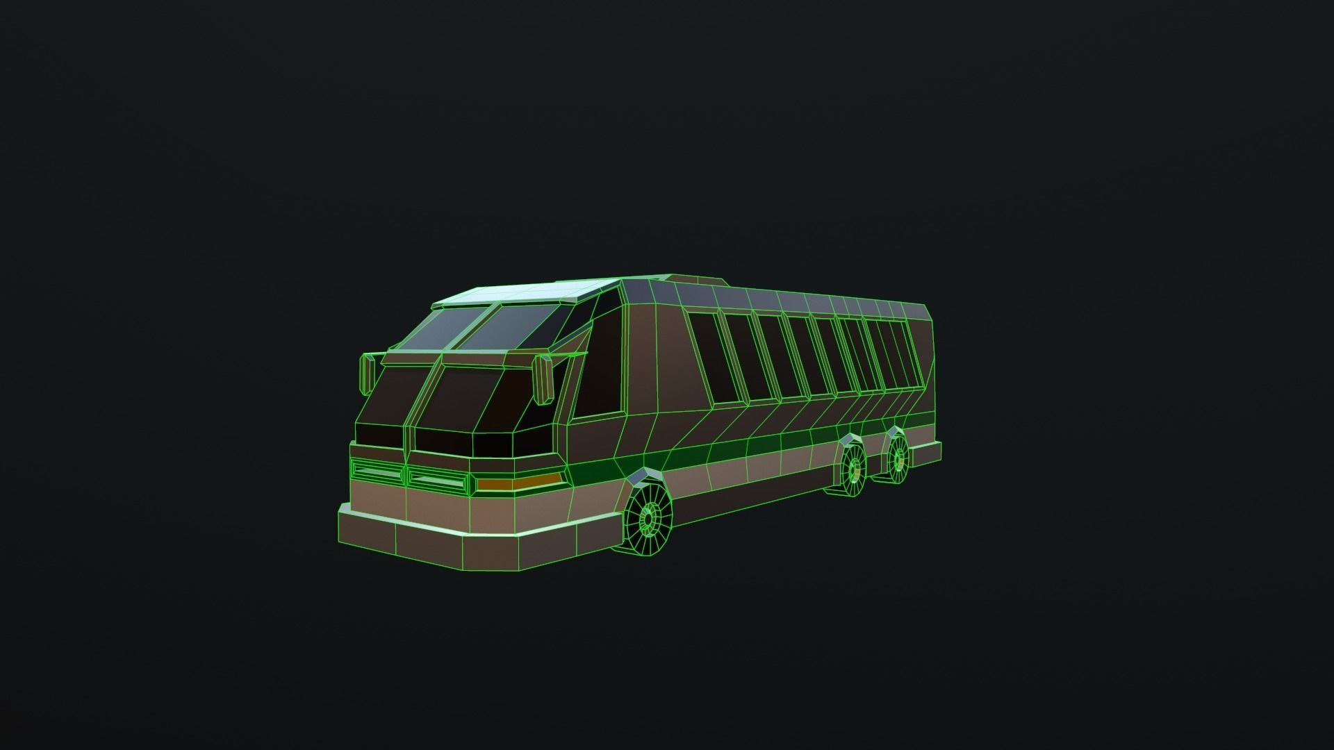 Bus Low-poly 3D model_11