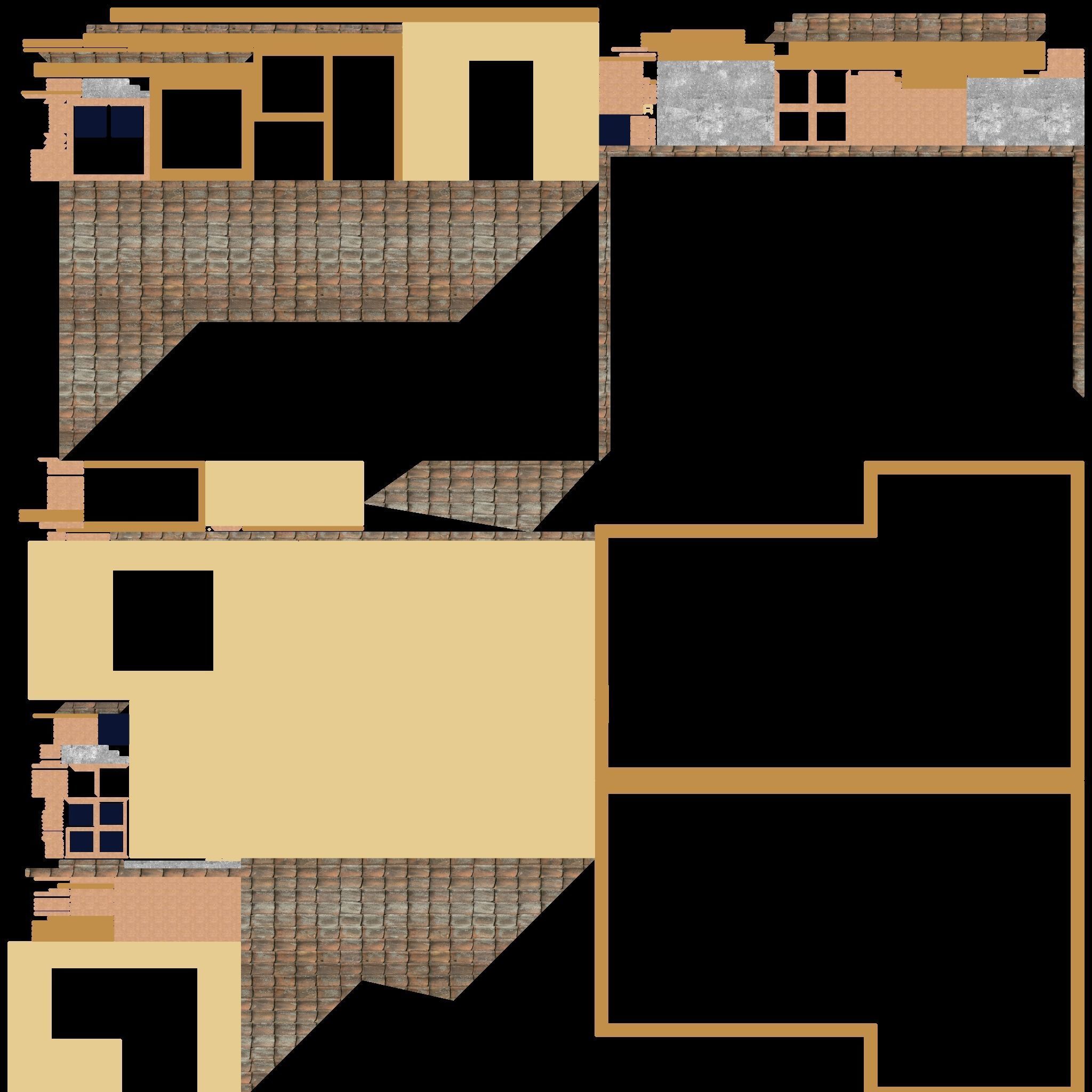 low poly house with wooden fence Low-poly 3D model_14