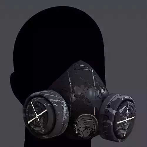 Gas mask helmet 3d model scifi Low-poly Low-poly 3D model