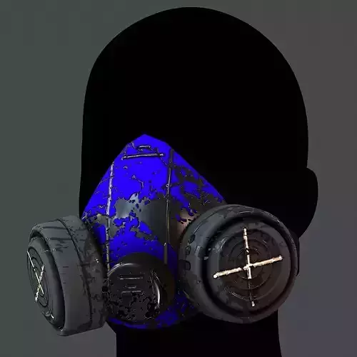 Gas mask helmet 3d model scifi Low-poly Low-poly 3D model