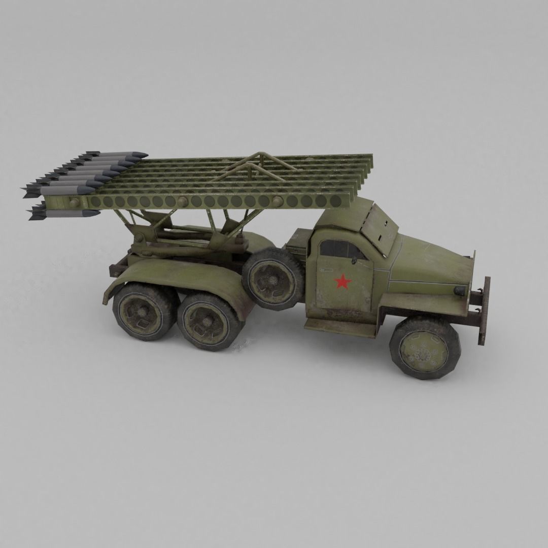 BM 13N Katyusha Multiple Rocket  Artillery Low-poly 3D model_23