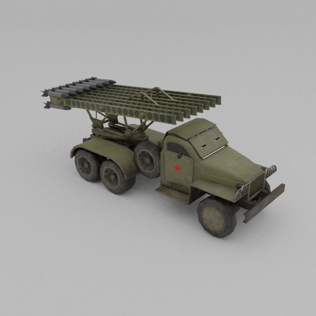BM 13N Katyusha Multiple Rocket  Artillery Low-poly 3D model_22