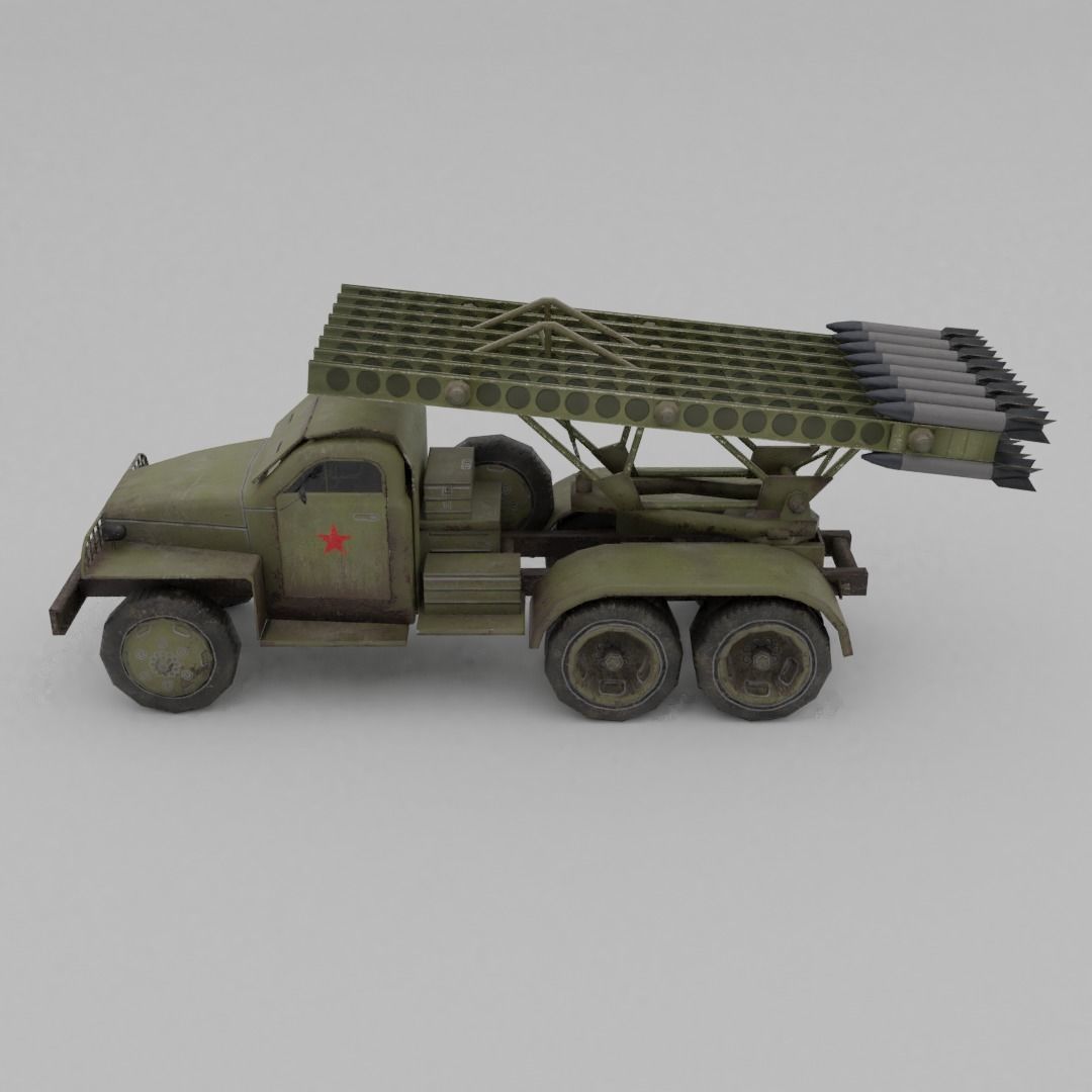BM 13N Katyusha Multiple Rocket  Artillery Low-poly 3D model_17