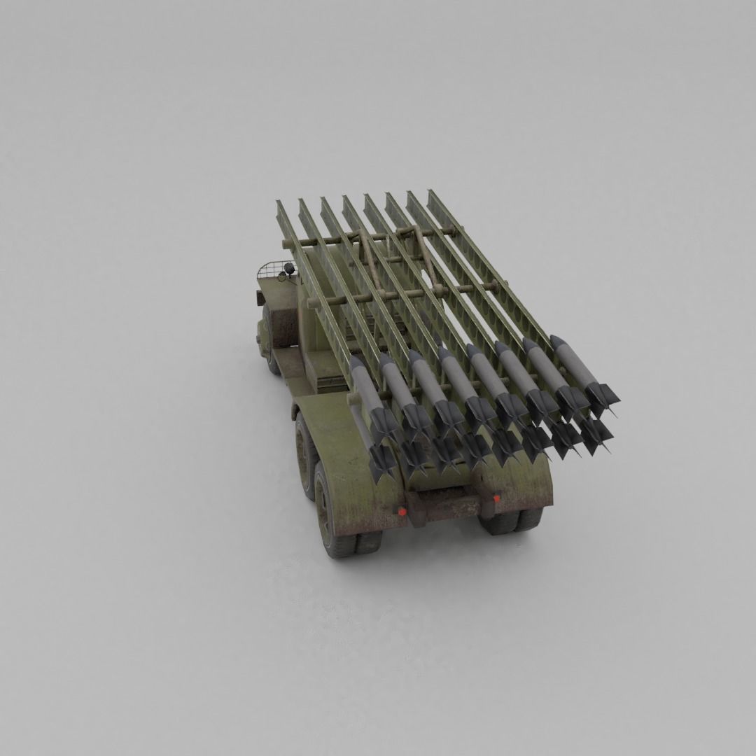 BM 13N Katyusha Multiple Rocket  Artillery Low-poly 3D model_28