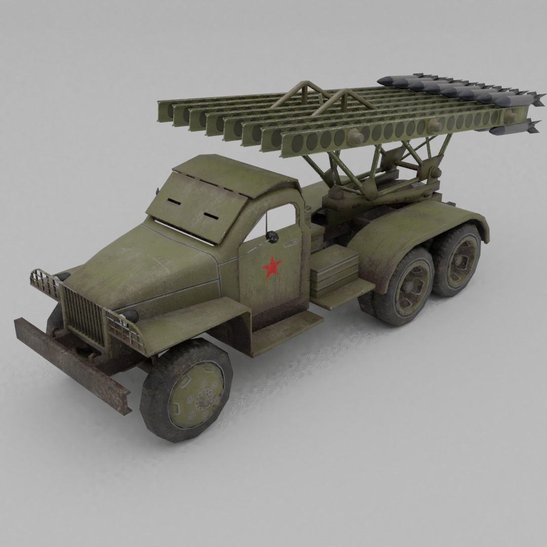 BM 13N Katyusha Multiple Rocket  Artillery Low-poly 3D model_2