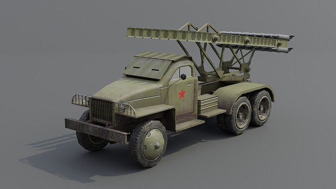 BM 13N Katyusha Multiple Rocket  Artillery Low-poly 3D model