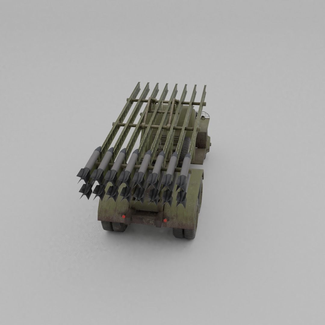 BM 13N Katyusha Multiple Rocket  Artillery Low-poly 3D model_27