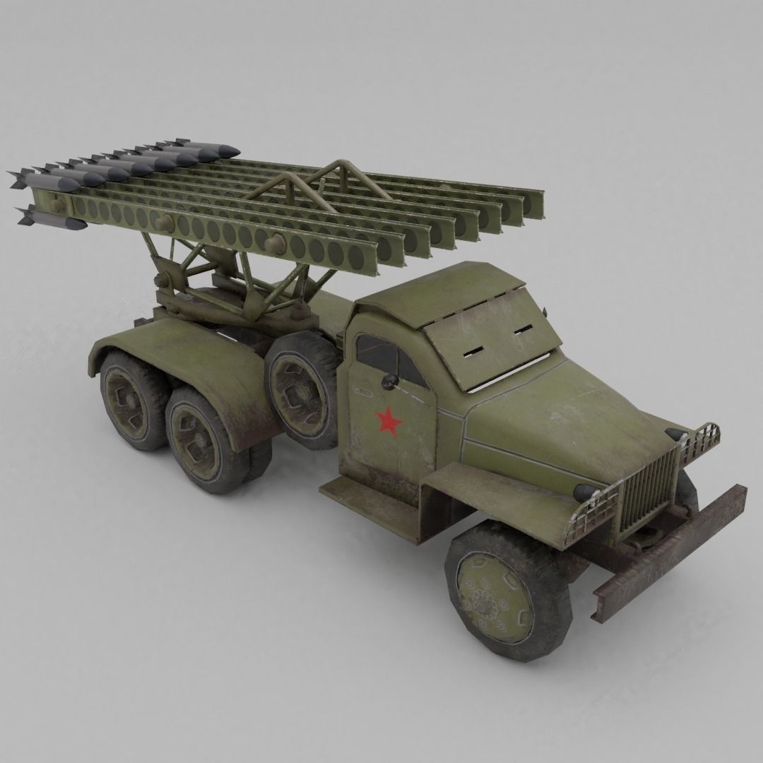 BM 13N Katyusha Multiple Rocket  Artillery Low-poly 3D model_12