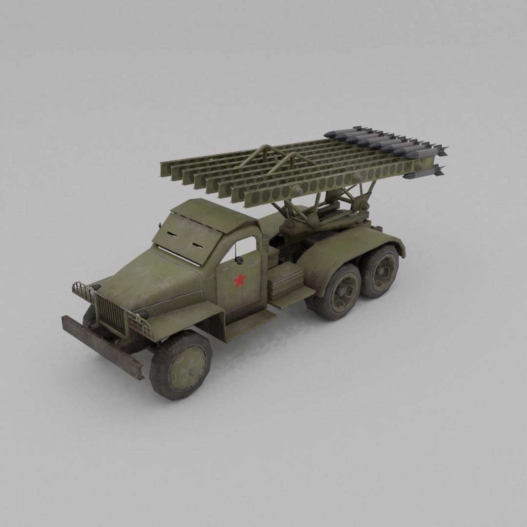 BM 13N Katyusha Multiple Rocket  Artillery Low-poly 3D model_33