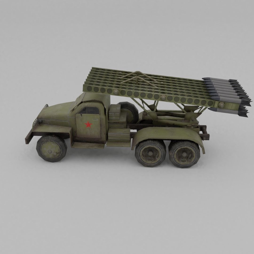 BM 13N Katyusha Multiple Rocket  Artillery Low-poly 3D model_31