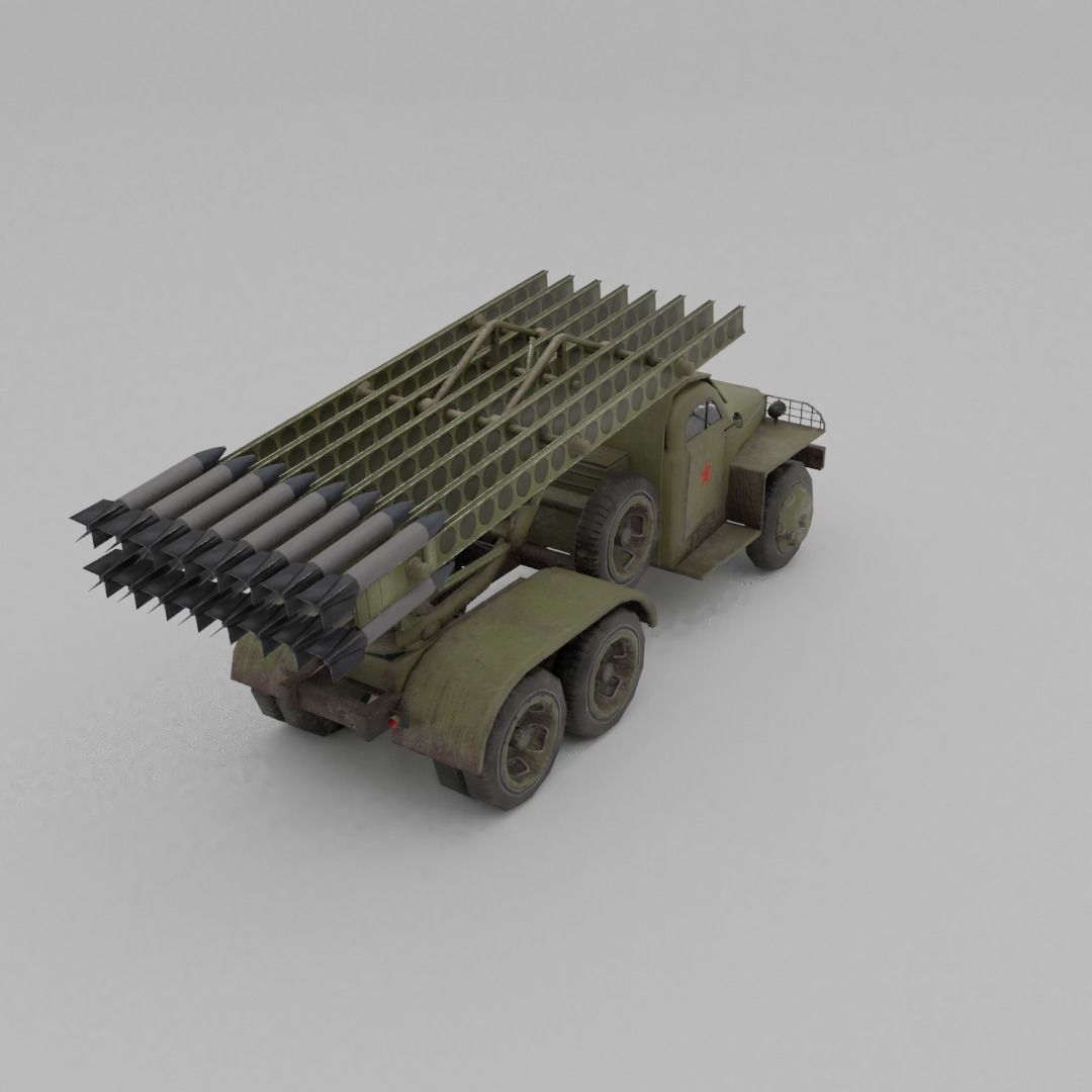 BM 13N Katyusha Multiple Rocket  Artillery Low-poly 3D model_26
