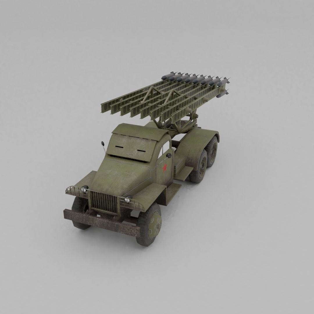 BM 13N Katyusha Multiple Rocket  Artillery Low-poly 3D model_19