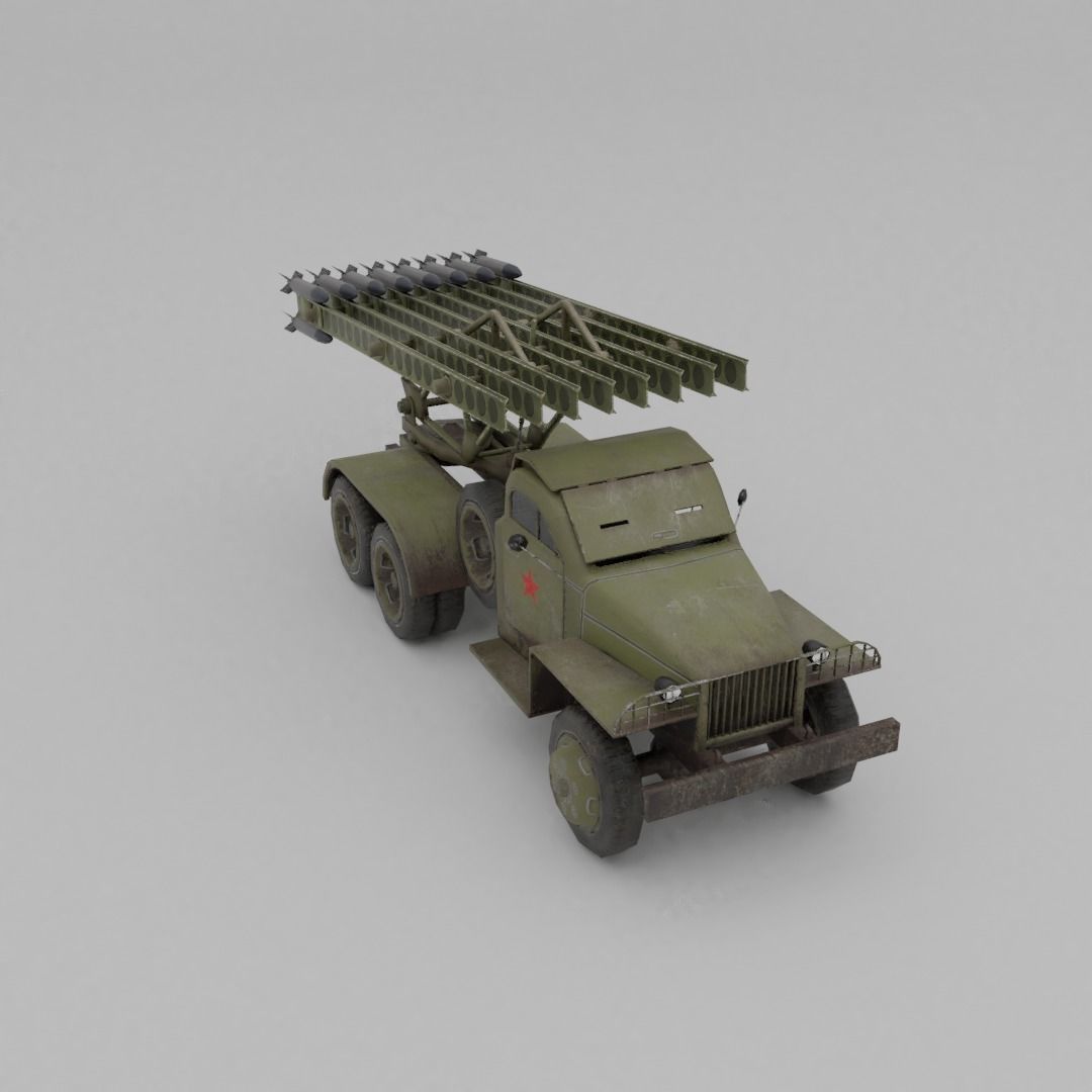 BM 13N Katyusha Multiple Rocket  Artillery Low-poly 3D model_21