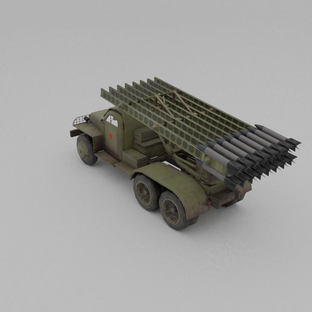 BM 13N Katyusha Multiple Rocket  Artillery Low-poly 3D model_29