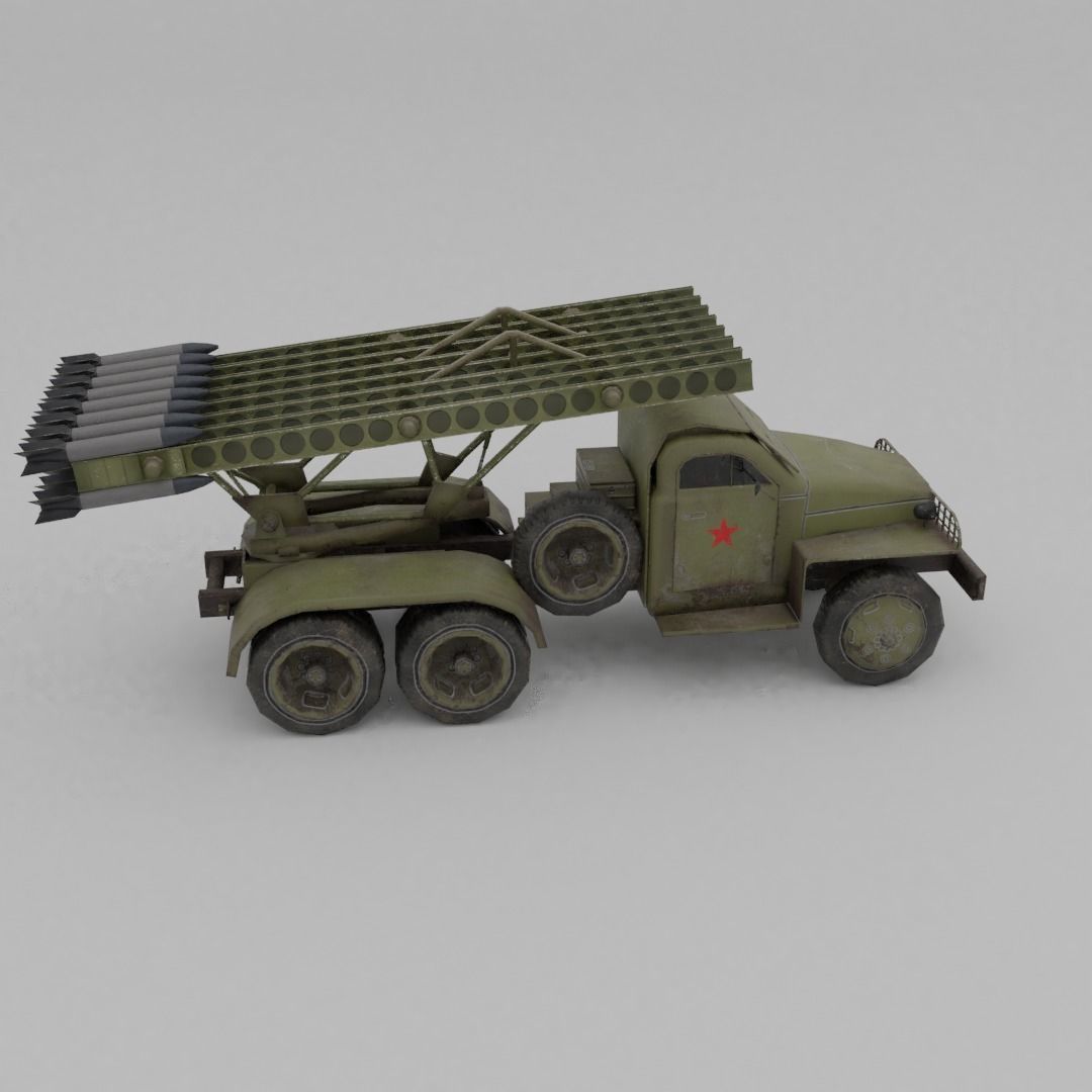 BM 13N Katyusha Multiple Rocket  Artillery Low-poly 3D model_24