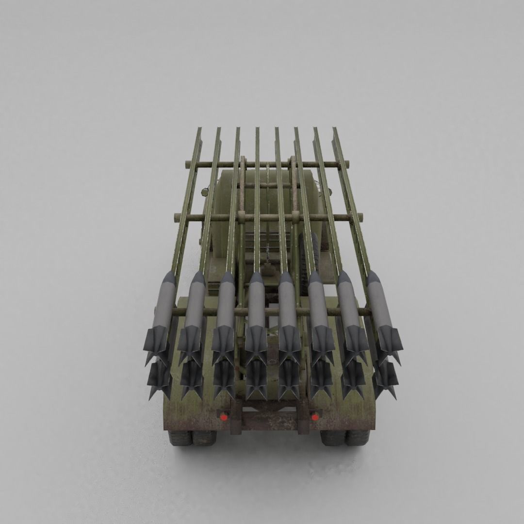 BM 13N Katyusha Multiple Rocket  Artillery Low-poly 3D model_15