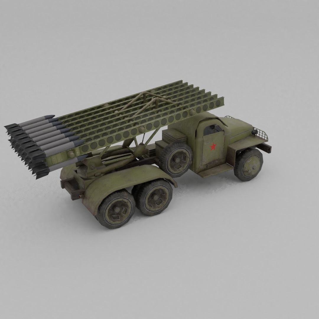 BM 13N Katyusha Multiple Rocket  Artillery Low-poly 3D model_25