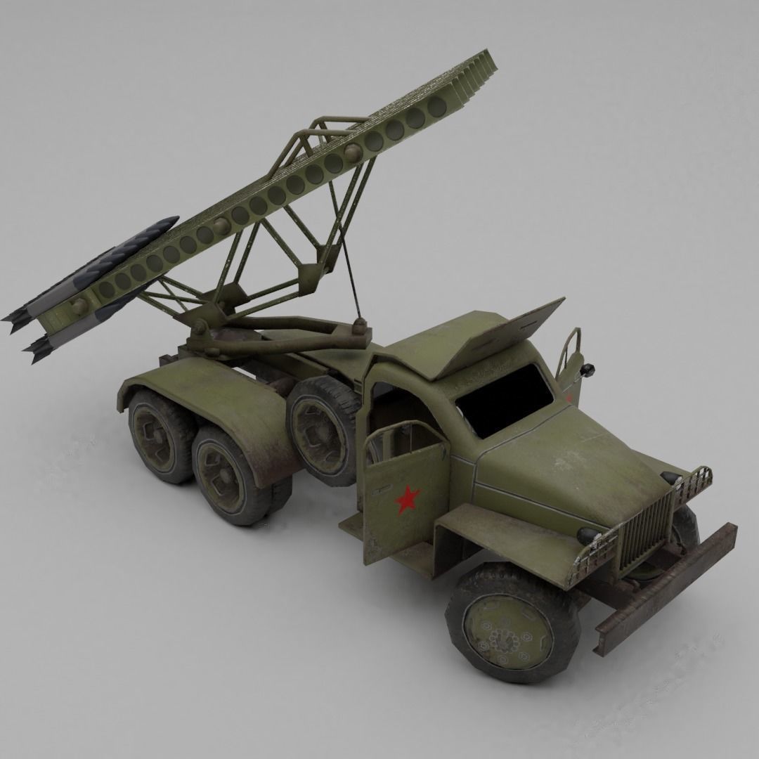 BM 13N Katyusha Multiple Rocket  Artillery Low-poly 3D model_5