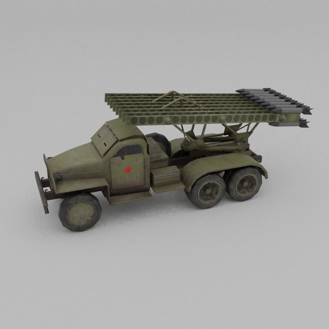 BM 13N Katyusha Multiple Rocket  Artillery Low-poly 3D model_32