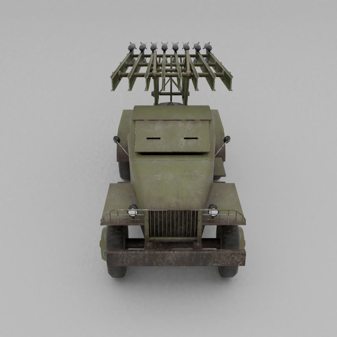 BM 13N Katyusha Multiple Rocket  Artillery Low-poly 3D model_11