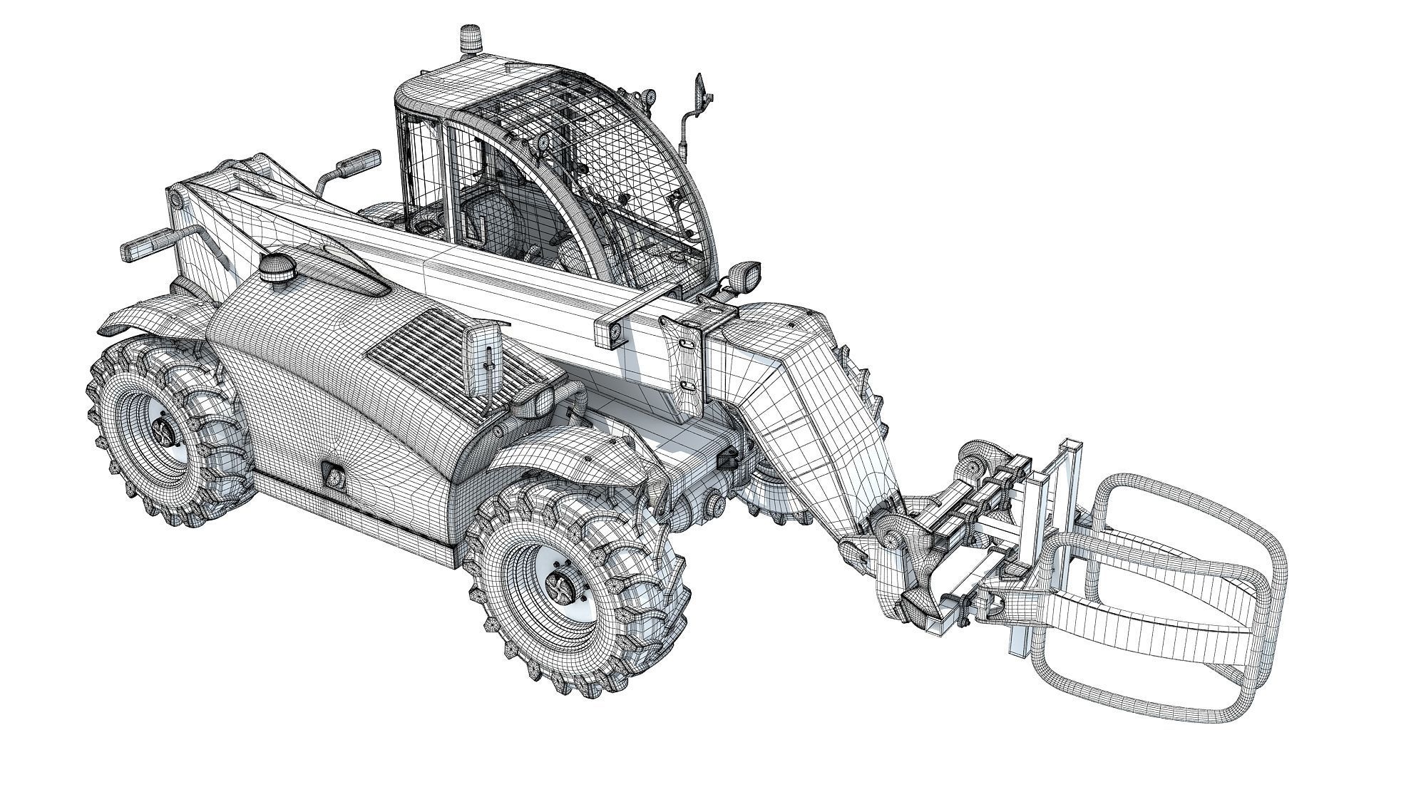 Telescopic Handler Forklift 3D model_17