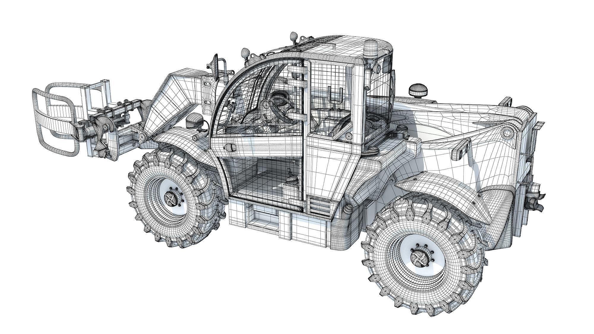 Telescopic Handler Forklift 3D model_15