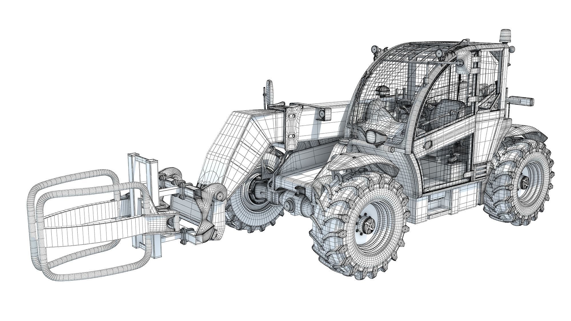 Telescopic Handler Forklift 3D model_14
