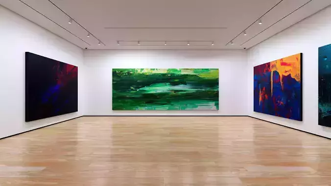 Art Museum Gallery Interior 1 - Textured Low-poly 3D model
