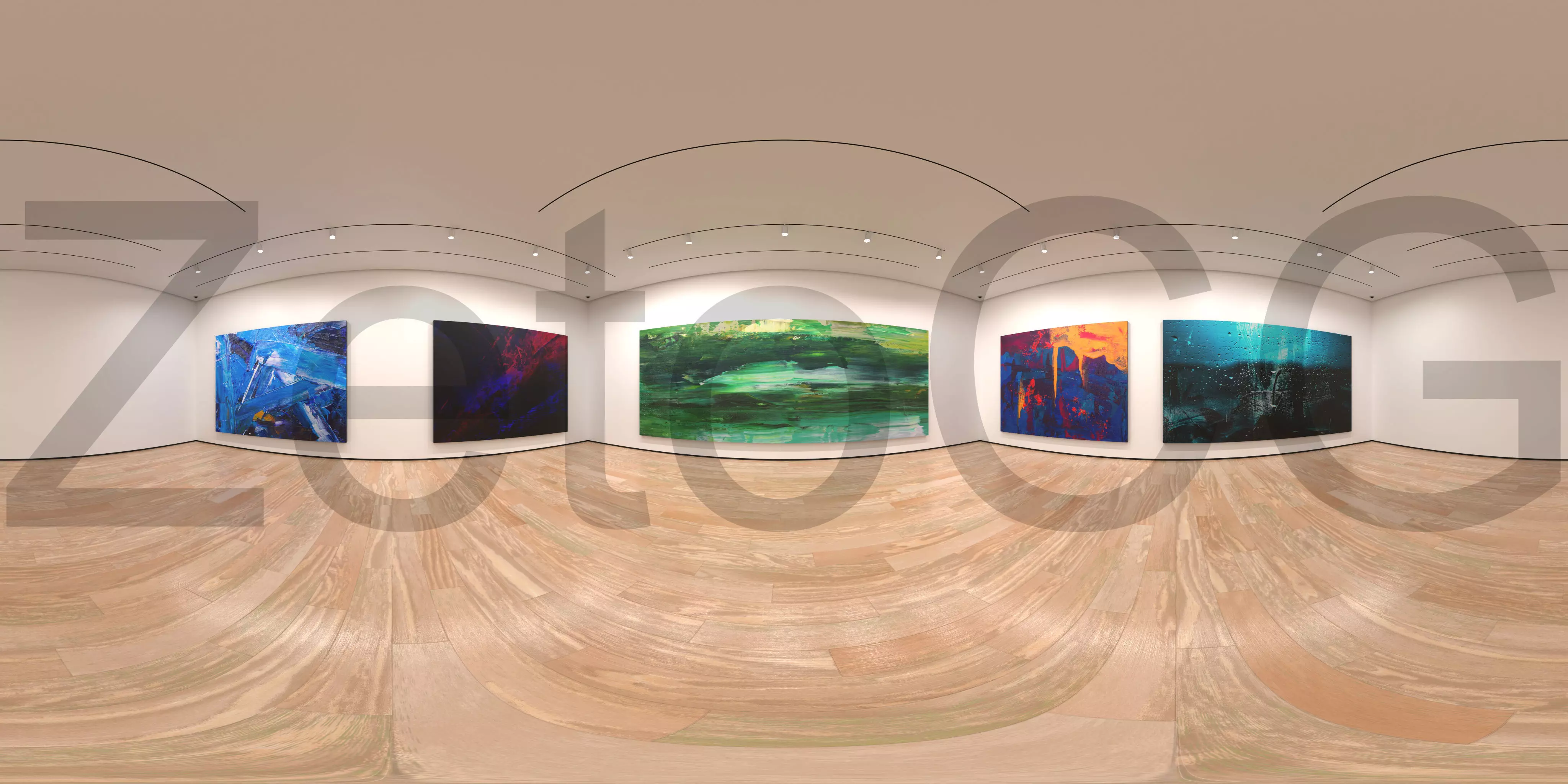 HDRI - Art Museum Gallery Interior 1 - HDR - EXR - 8192x4096 Texture_0