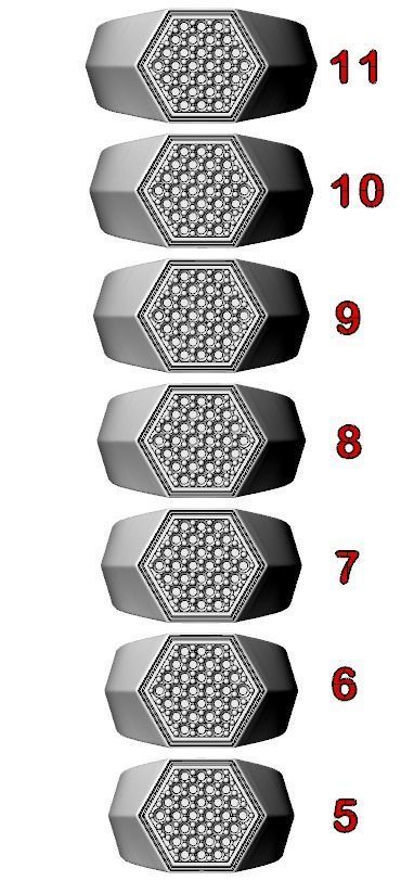 Stylish ring with diamonds 607 3D print model_12