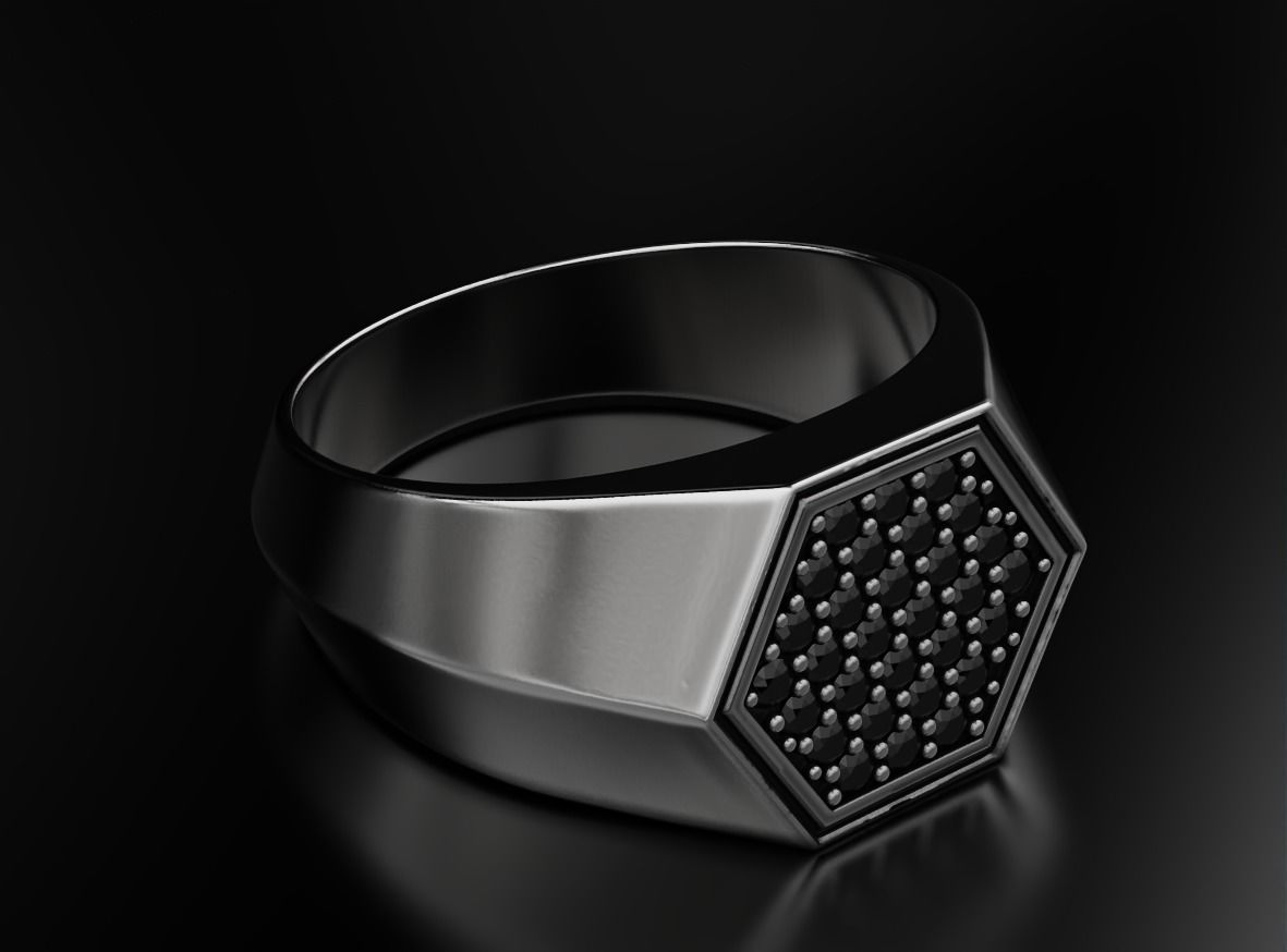 Stylish ring with diamonds 607 3D print model_10