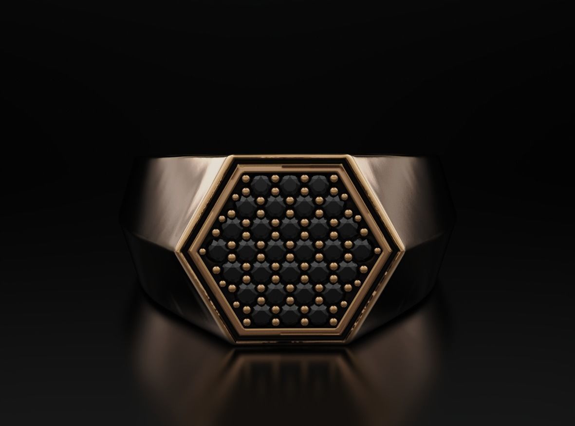 Stylish ring with diamonds 607 3D print model_5