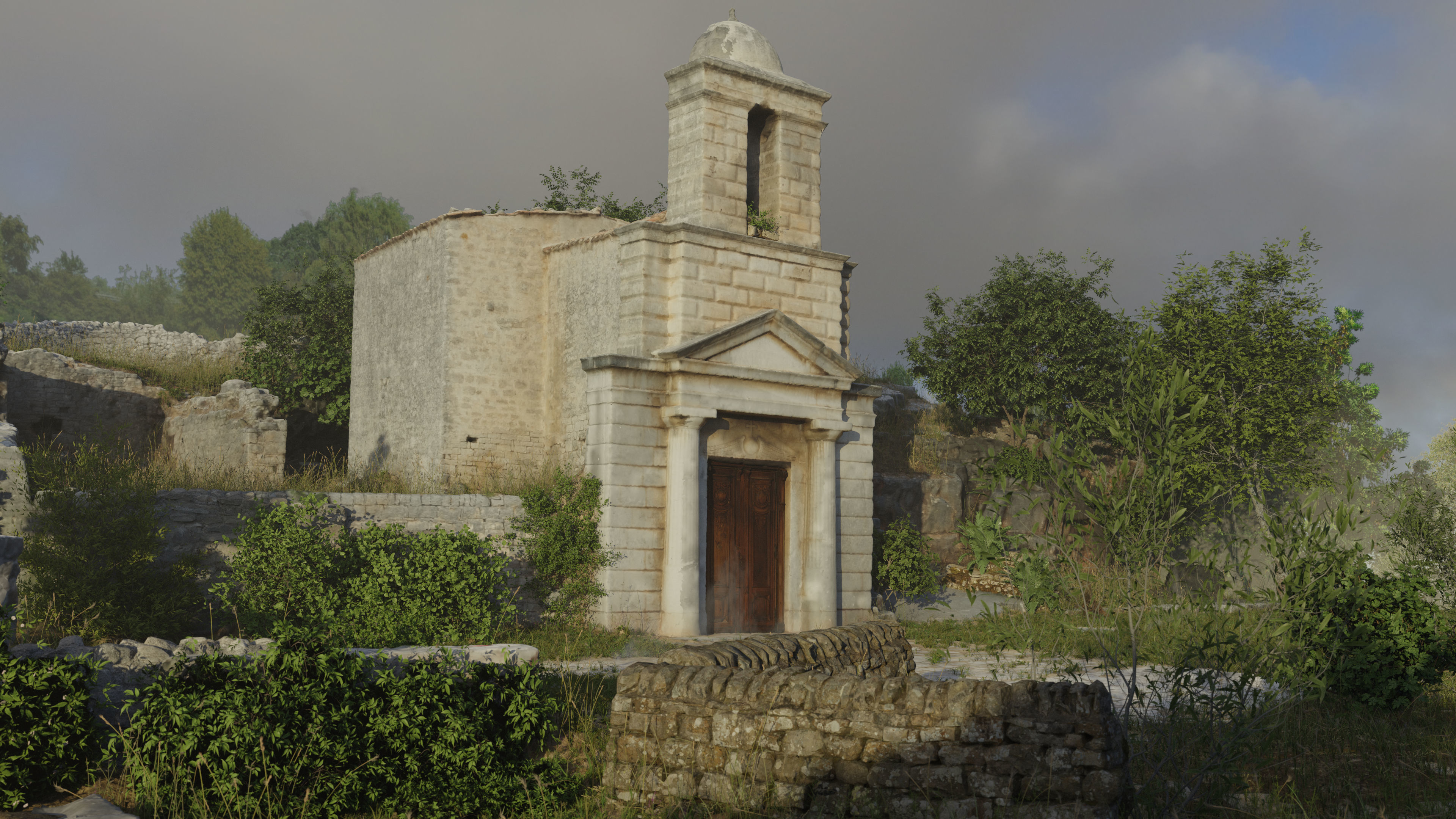 Italian cave chapelle entrance building - Photoscan 3D model_3