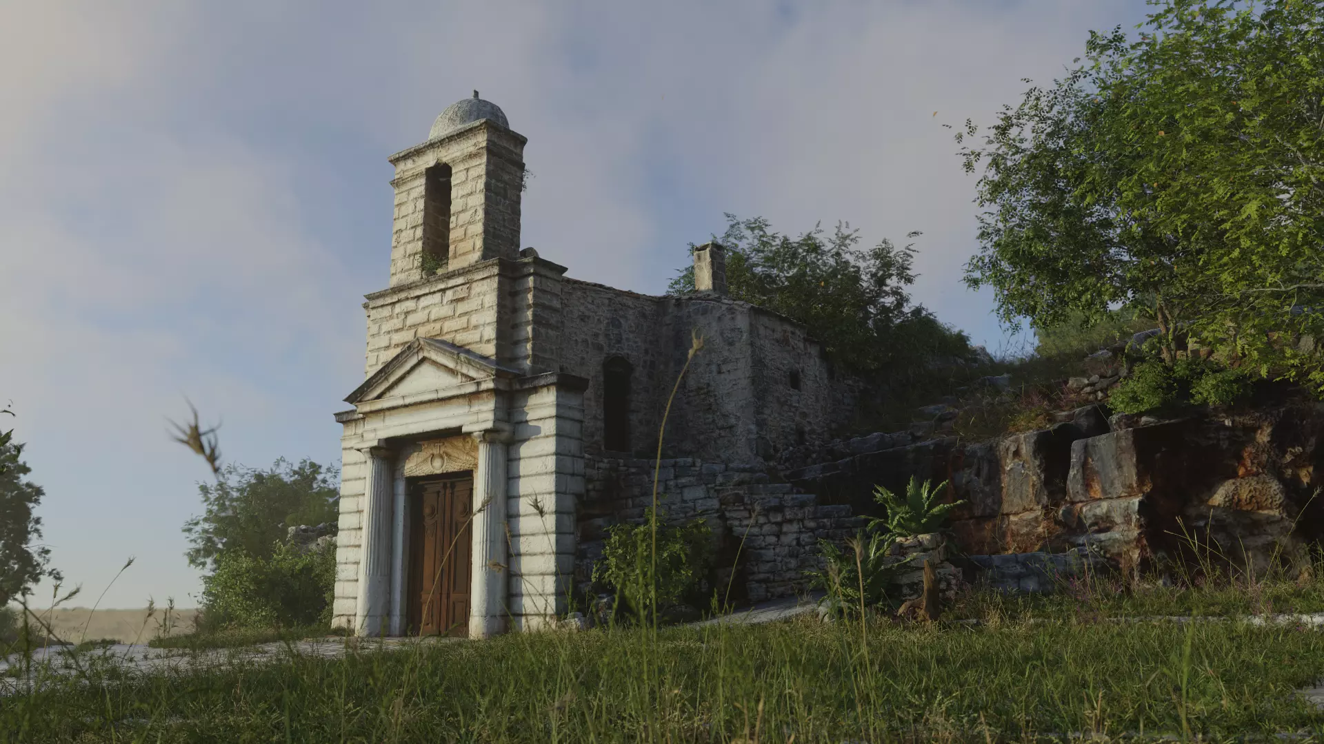 Italian cave chapelle entrance building - Photoscan 3D model_0