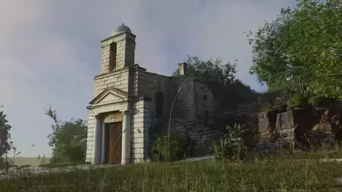 Italian cave chapelle entrance building - Photoscan 3D model
