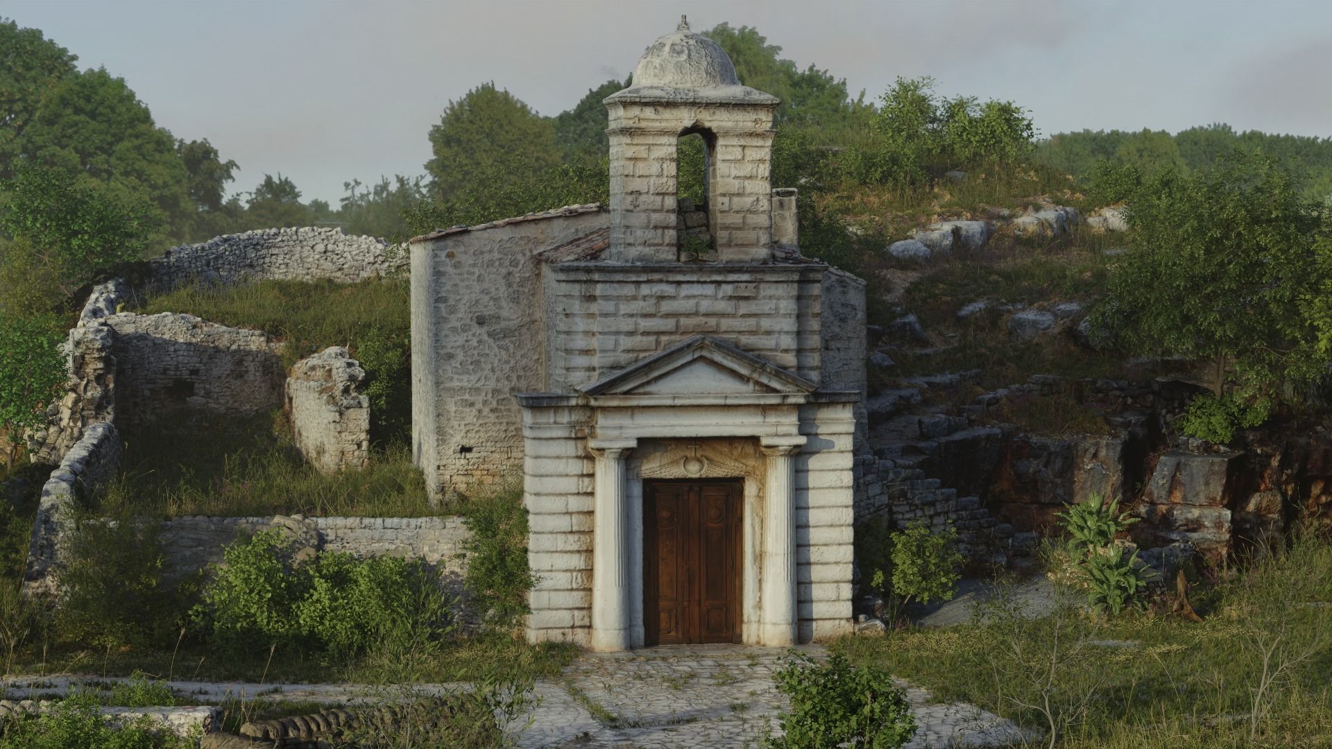 Italian cave chapelle entrance building - Photoscan 3D model_2