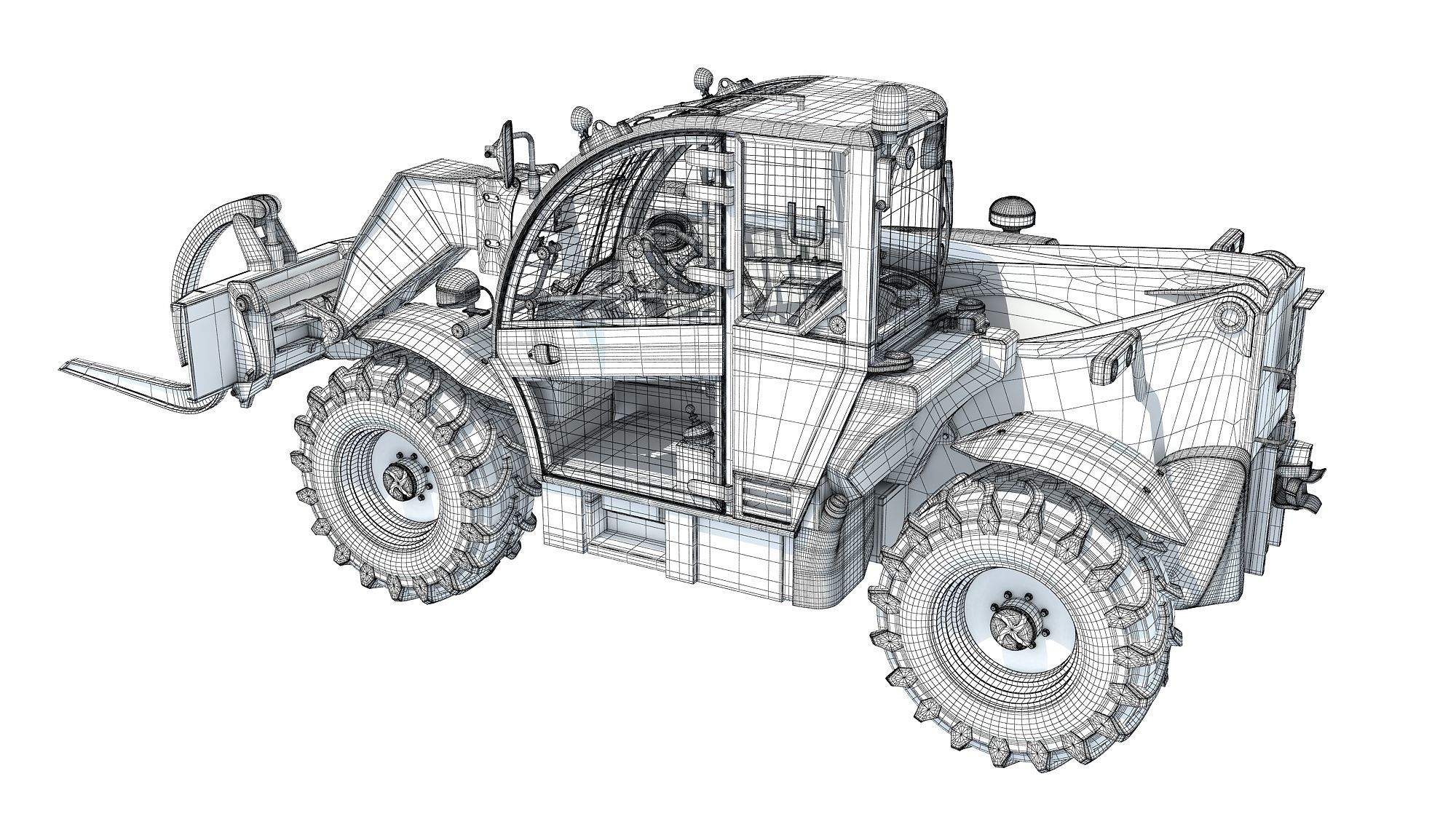 Telehandler Forklift 3D 3D model_15