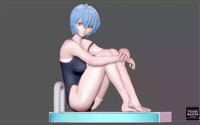 AYANAMI REI SWIM SUIT EVANGELION ANIME CHARACTER CUTE GIRL 3D print model