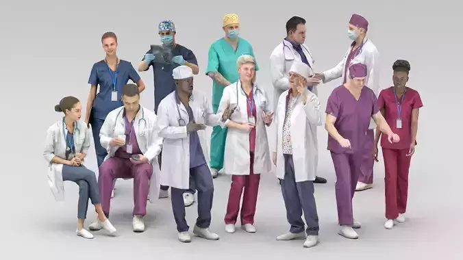 Medical personnel 08 3D Model Collection