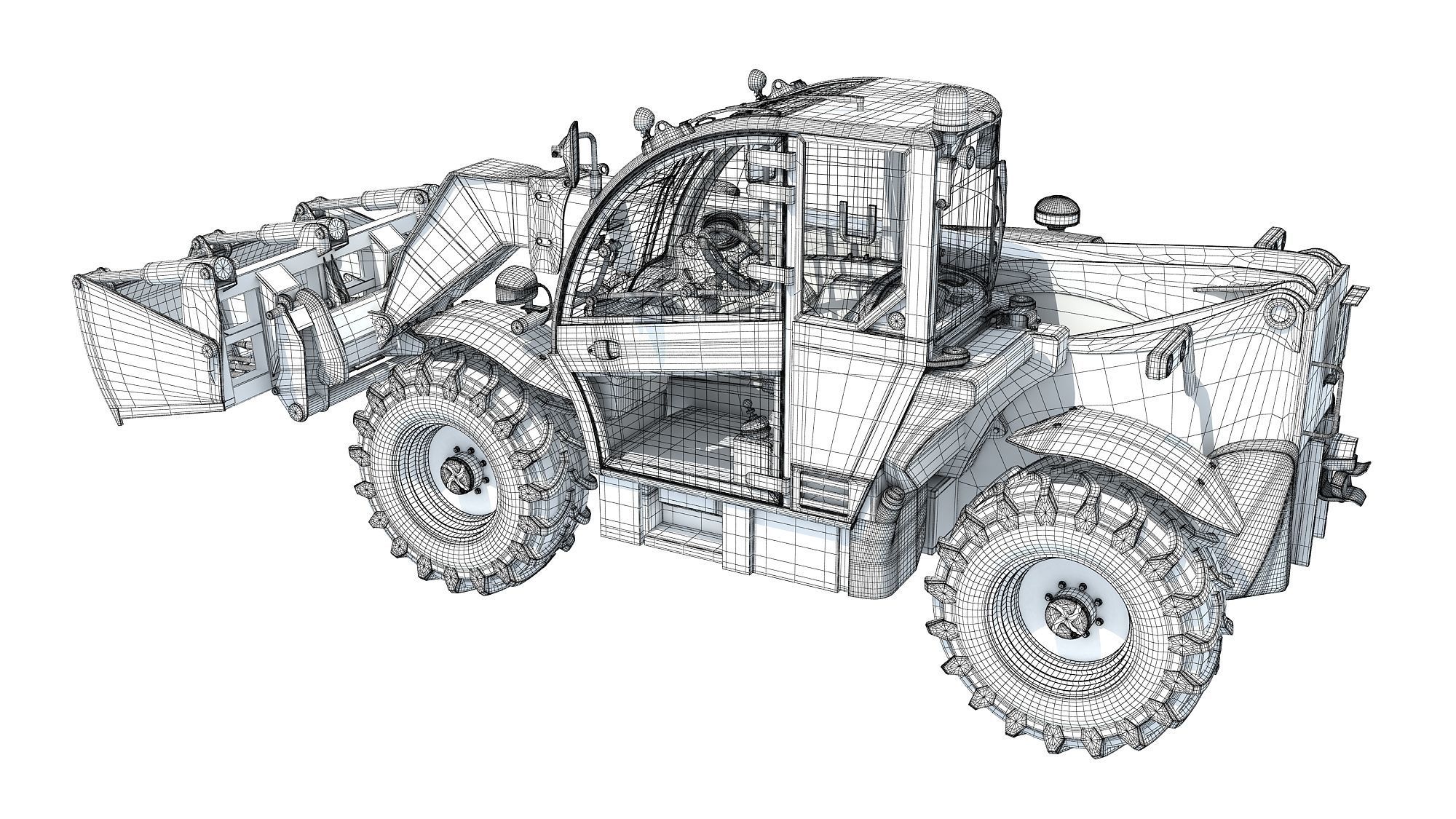Forklift Bucket Telehandler 3D model_15
